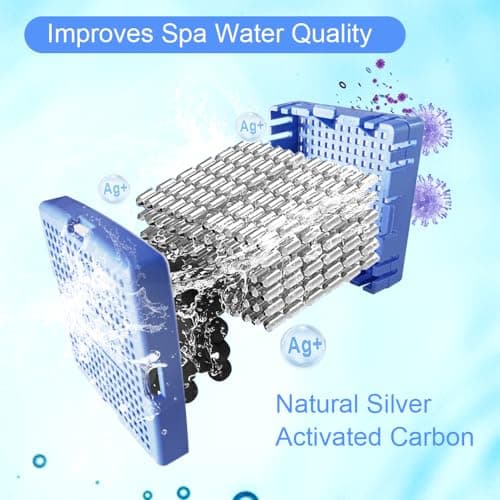 Hot Tub Mineral Cartridge for Sundance Spas with 4 Months Lifetime,Silver Ion Cartridge,Spa Mineral Cartridge Makes Your Spa Water Clean and Clarified(2-Pack,Blue)