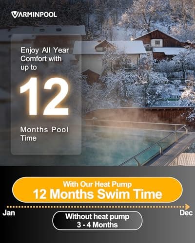 40000BTU Pool Heat Pump for 13000 Gallons Ingroud and Above Ground Pools, Smart Electric Pool Heater with WiFi Control APP, 220-240V, Titanium Heat Exchanger