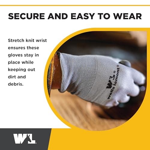 Wells Lamont Pack Nitrile Work Gloves | Lightweight, Abrasion Resistant, Blue/Grey | Large