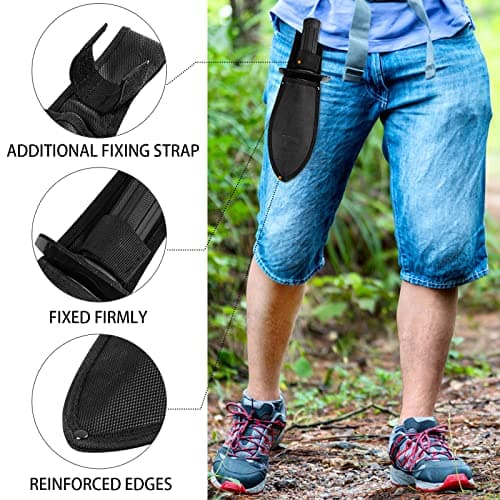 INCLY Metal Detector Shovel, Heavy Duty Double Serrated Edge Digger, Detecting Digging Tool with Sheath for Belt Mount, Gardening & Detecting Accessories for Metal Detection Digging Weeding Planting