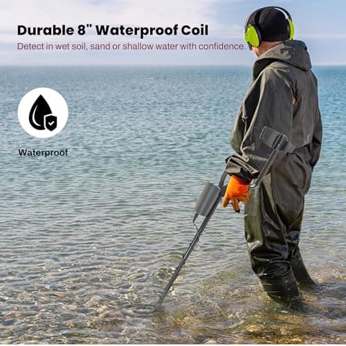 Bounty Hunter QSI Quick Silver Metal Detector, Black – Fully Automatic Ground Balance, 8-Inch Waterproof Coil, LCD Display, 4-Segment Digital Target ID & 3-Tone Audio Feedback