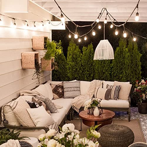 VIVII Solar String Lights, 44 Ft Solar String Light with 15 Waterproof LED Bulbs - Heavy Duty Outdoor Lights for Garden, Yard, and Deck in Warm White