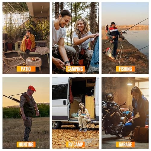 15,000 BUT Multi-Use Portable Propane Heater/Cooker, Outdoor Gas Heater with 8 FT Hose Piezo Ignitor Tip-over Protection Propane Heater for Garage, Patio, Camping, Hunting, Ice Fishing
