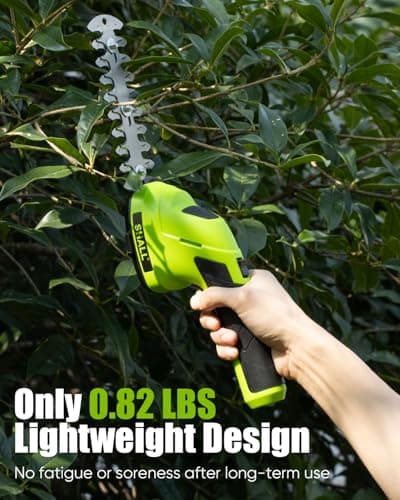 SHALL Cordless Grass Shear & Hedge Trimmer - 7.2V Electric Bush Trimmer 2 in 1 Handheld Shrub Shears, Lightweight Hedge Clippers Grass Cutter w/ 2.0Ah Rechargeable Battery & Type-C Fast Charger -Green