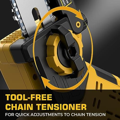 Mini Chainsaw for Dewalt 20V MAX Battery, Auto-Oiler, 8-Inch and 6-Inch 2-IN-1 Brushless Cordless Pruning Chainsaw, Battery Powered Mini Chainsaw for Wood Cutting (Tools only)
