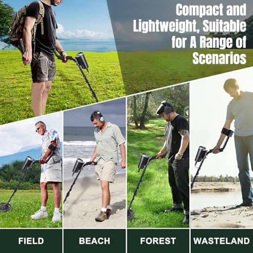 Metal Detector for Kids Professional - Adjustable Height, Pinpoint Metal Detectors with Waterproof Search Coil, Higher Accuracy Metal Detector Gold and Silver, Beach Hunting, Treasure Hunting (Orange)