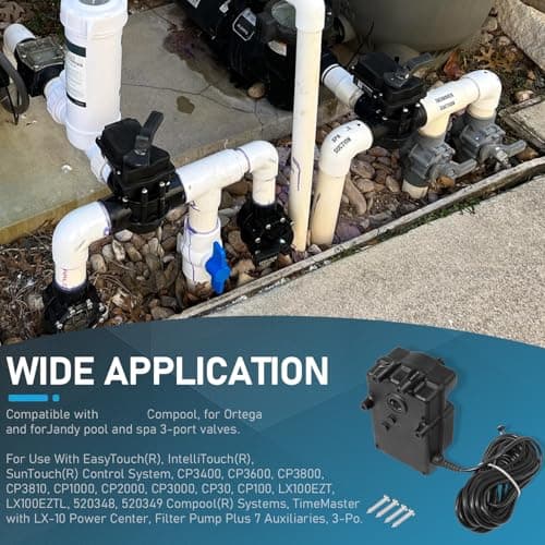 Replace Part for 263045 CVA-24T Valve Actuator 180 Degree Rotation, 24 Volt AC Pool and Spa Actuator Compatible with Compool, for Ortega and for Jandy 3-Port valves