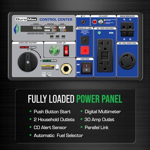 DuroMax XP7000iH 7,000-Watt Dual Fuel Portable Digital Inverter Generator - Gas & Propane, Remote Electric Start, RV & Emergency Ready