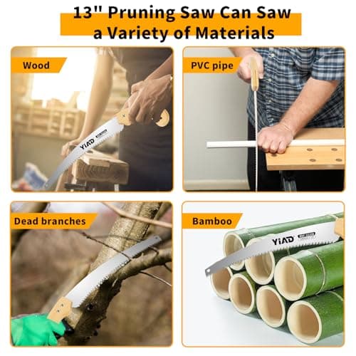 Hand Pruning Saw, 13" Curved Blade Handsaw, Hunting Saw Gardening Hand Tools Wood Working Tools, Tree Branch Cutter Wood with Hanging Scabbard for Tree Trimming Woodworking Hunting Camping