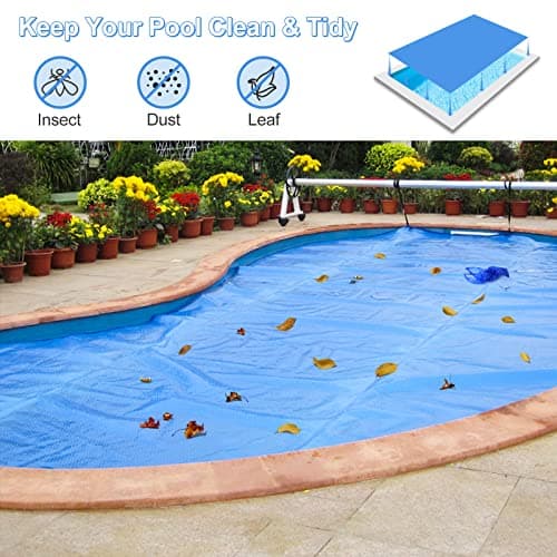 S AFSTAR 20ft x 40ft Pool Cover, Rectangle Swimming Pool Cover with Carry Bag, Waterproof & Dustproof Heavy Duty Pool Cover, 12-MIL Heat Retaining Pool Solar Blanket for Above-Ground & In-Ground Pools