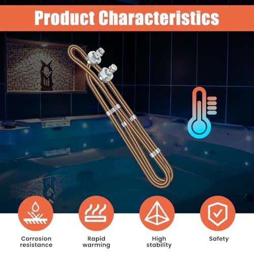 5.5kw 240v Titanium Hot Tub Heater Element for Balboa Spa Heater Element, Replacement Flo-Thru Universal Hot Tub Heater Element, Also for Spa Electric Heater Element Replacement (5.5kw)