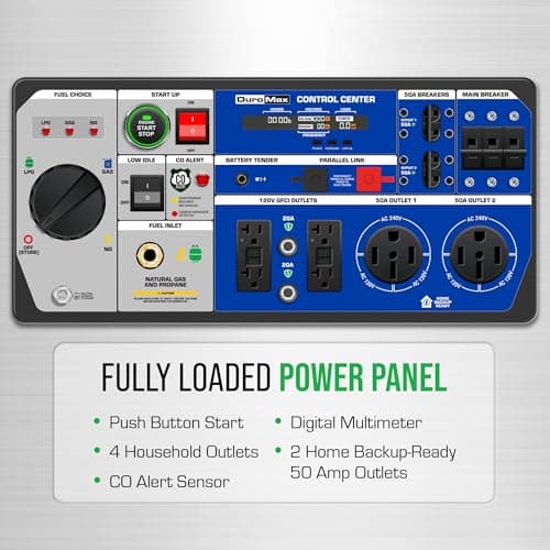 DuroMax XP16000iHT 16,000-Watt Tri Fuel Portable Digital Inverter Generator - Gas, Propane & Natural Gas, Remote Electric Start, Whole Home Power Backup, Transfer Switch Ready, RV & Emergency Ready
