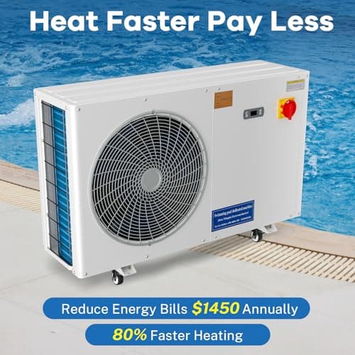 Aboron 30125BTU/hr Pool Heater for Above and In Ground Pools & Spas, Heat Pump for Pools up to 8000 Gal, 5.8 COP, Quiet Operation, Automatic Defrost Function, 210V-230V/60Hz