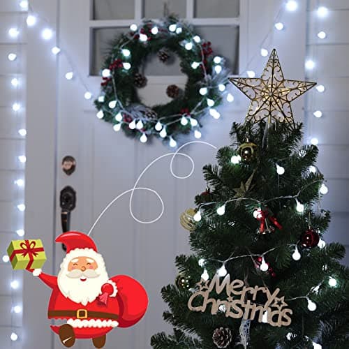 Minetom 33 Feet 100 Led Globe Ball String Lights, Fairy String Lights Plug in with Remote, Waterproof Globe String Lights for Indoor Outdoor Party Wedding Christmas Tree Garden Decoration, Pure White