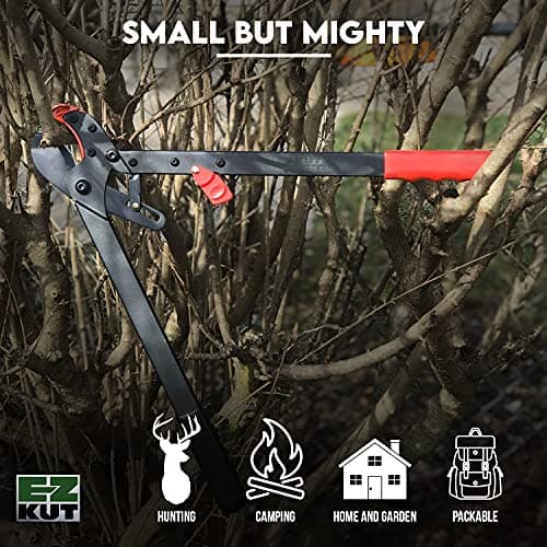 EZ Kut BranchCutter Anvil Loppers. Ratcheting Tree Cutter - Sub Compact Lightweight Packable Loppers best Tree Branch Cutter - Yard Tools Since 1988