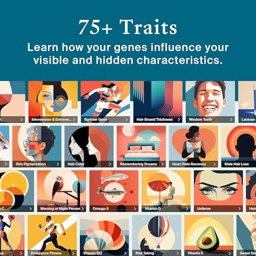 AncestryDNA + Traits Genetic Test Kit: Personalized Genetic Traits, DNA Ethnicity Test, Origins & Ethnicities, Complete DNA Test, Ancestry Reports