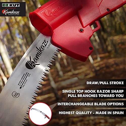 EZ Kut Professional Pole Saw 20’ Extendable - Manual Pole Saw for Tree Trimming. Branch Cutter with Double Hook for Branch Removal - Best Tree Pruner. Tree trimmer pole saw. Since 1988