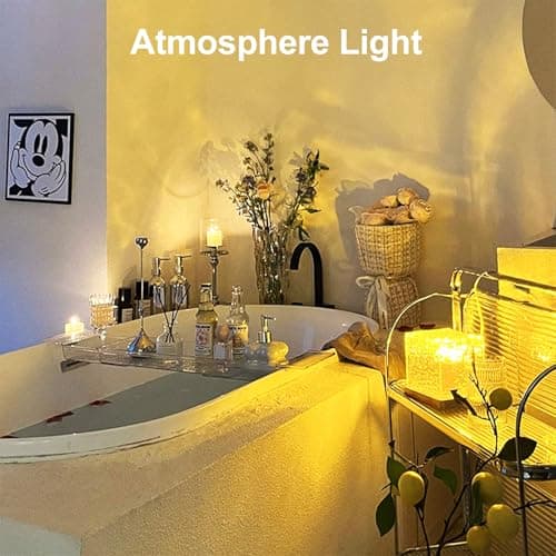 Northern Lights Projector Rechargeable,Lava Lamp Ambient Lighting Mood Lighting Ocean Wave Projector with 16 Colors and Dynamic Ripple Effect for Living Room Bedroom Decor - Cordless