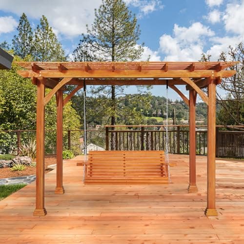 U-MAX Wood Pergola 12'x10' Wood Gazebo with Durability, Stability, Structure, Snow and Wind Supported,Mirador Outdoor Pergola for Patio Deck Garden Backyard and Patio