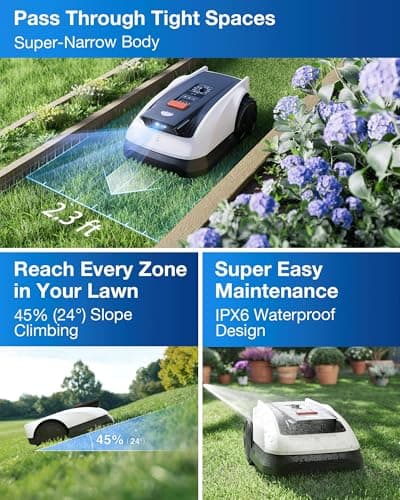 ECOVACS Goat O1000 RTK Robot Lawn Mower, 1/4 Acres Lawn Perimeter Wire Free RTK&Vision Robotic Lawnmower, Automated Mapping, APP Control, 3D Obstacle Avoidance, Zero-Edge Cutting