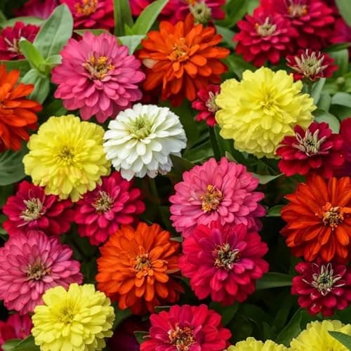 1200+ Crazy Blend Zinnia Seeds for Planting, Heat & Drought Tolerant, Zinnia Elegans Lilliput Seeds, Garden Cut Flower Mix, Non GMO, Untreated Mixed Color Zinnia Flowers