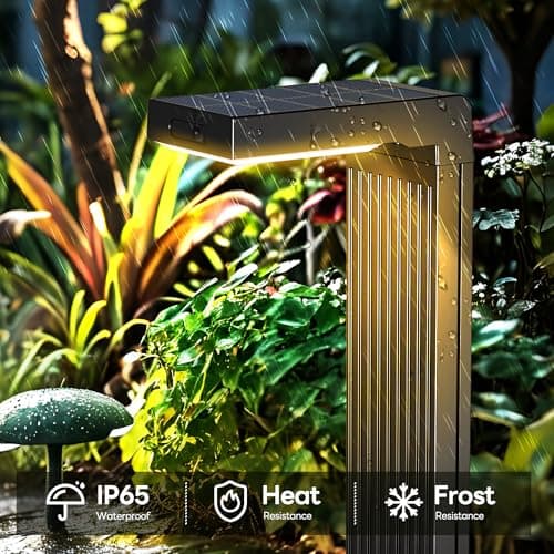 Solar Pathway Lights Outdoor 4Pack, 400LM Motion Sensor Walkway Lights with Warm/Cool White, 12H Lasting, IP65 Waterproof Solar Powered Landscape Lighting for Garden, Yard