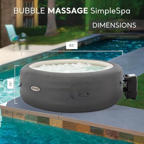 INTEX SimpleSpa Inflatable Hot Tub, 6 Person Bubble Massage Spa with Built-in Pump and Energy Efficient Cover