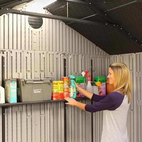 Lifetime 60127 20 x 8 Ft. Outdoor Storage Shed, Desert Sand