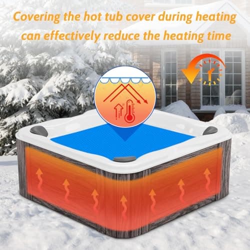 Hot Tub Bubble Cover, 7x7 Foot Hot Tub Thermal Blanket Square Solar Cover Insulation Blanket for Outdoor Hot Tub