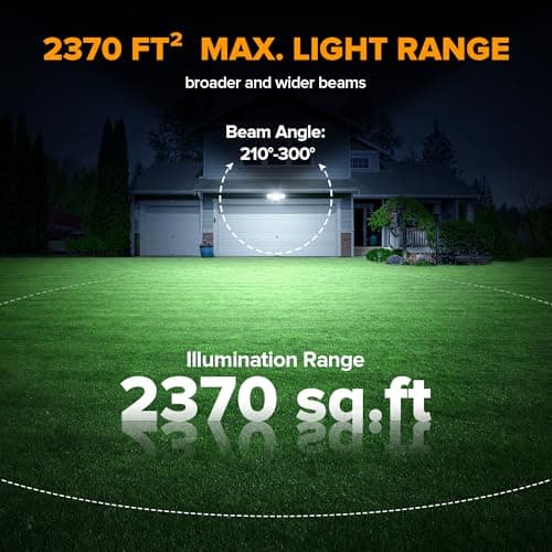 LUTEC 80W Dusk to Dawn Flood Lights Outdoor, 9000LM Super Bright LED Security Light with Photocell, IP65 Waterproof, 5000K Daylight, 4 Heads Floodlight for Garage, Yard (Black)
