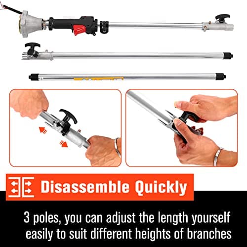 Pole Saw Gas Powered, 58CC Extendable Reach to 16FT, 2 Cycle Powerful Gas Pole Saw 11.5inch Guide Bar Gas Pole Saws for Tree Trimming,Upgrade