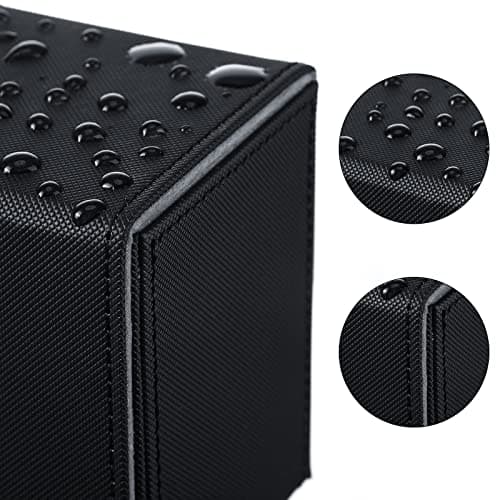 Yookeer 4 Pieces Leather Deck Card Boxes Cards Deck Game Box for Collectible Playing Card Box Compatible with MTG Commander(Black, Purple, Yellow, White,Horizontal)
