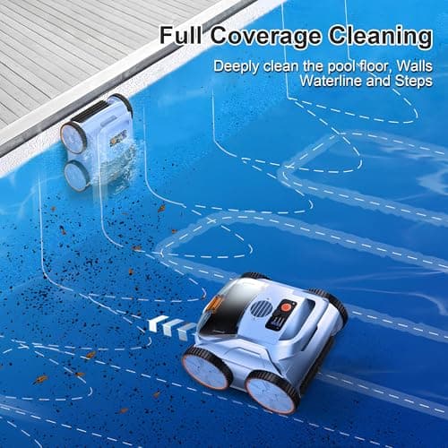 (2025 New) Robotic Pool Vacuum, Robotic Pool Cleaner for Inground Pools, Smart Navigation, Floor/Wall/Waterline Cleaning, 180 Mins Runtime for Pool Up to 2100 Sq.ft