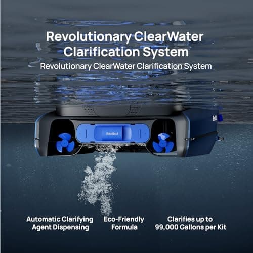Beatbot iSkim Ultra Solar Powered Robotic Pool Skimmer, Pool Surface Cleaner Robot, Dual Charging Options, Water Clarification, Edge & Corner Cleaning, S-Path Optimization, App Control, Ocean Blue