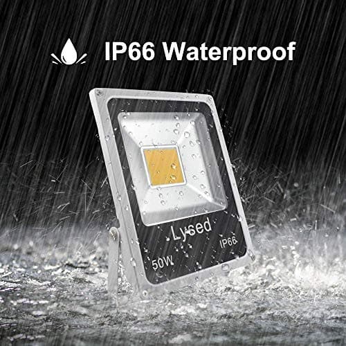 50W 12V LED Flood Light Warm White, DC 12V-60V Low Voltage Flood Lights Security Light for Garden, Wall, Super Bright Work Lights for Tree, Yard, Boat, House, IP66 Waterproof 2 Pack
