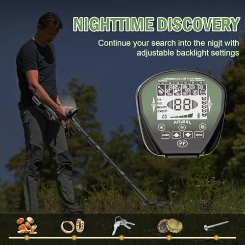 Metal Detector for Adults Professional, Higher Accuracy Gold and Silver Detector, Metal Detector Waterproof Pinpoint, Bigger LCD, 5 Mode, 10" IP68 Coil, New Advanced DSP Chip, Green