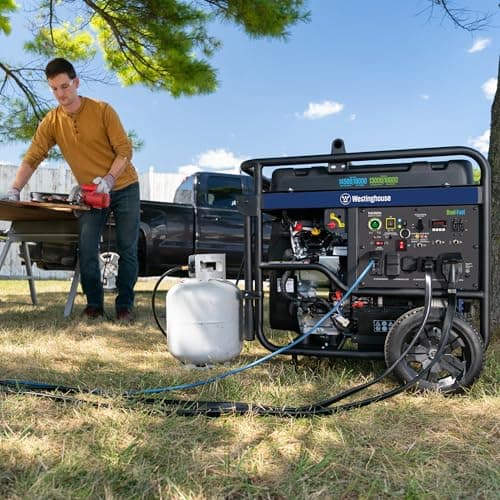 Westinghouse 18000 Peak Watt Dual Fuel Home Backup Portable Generator, Remote Electric Start, Transfer Switch Ready, Gas & Propane Powered, CO Sensor