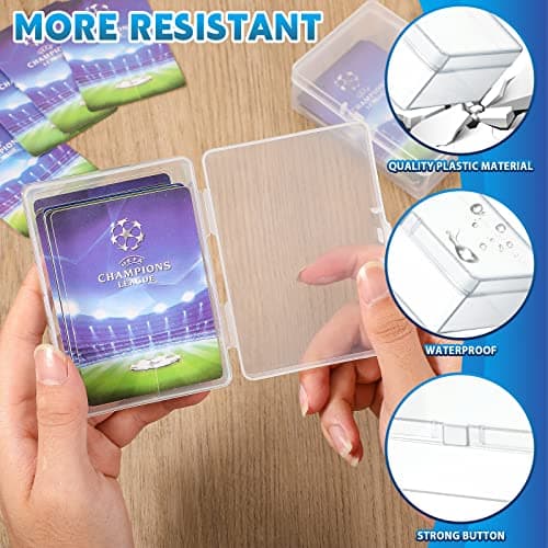 Vicenpal 12 Pcs Playing Card Boxes Clear Plastic Deck Cases Trading Card Storage Boxes Compatible with MTG TCG 100 Game Cases Holder 4.45 x 2.91 x 1.35 Inch