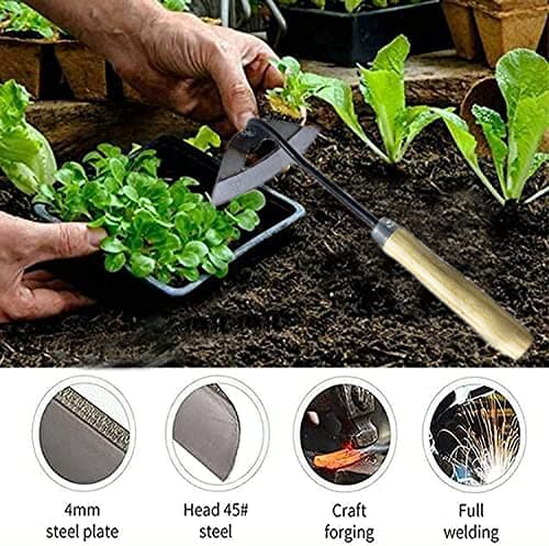 Gardening Tools Hollow Hoe, All-Steel Hardened Hollow Hoe, Sharp Edge Garden Weeding Tools, Hoe Garden Tool Hand Shovel Weed Puller for Backyard Loosening Farm Planting Weeding (For Hand Holding)