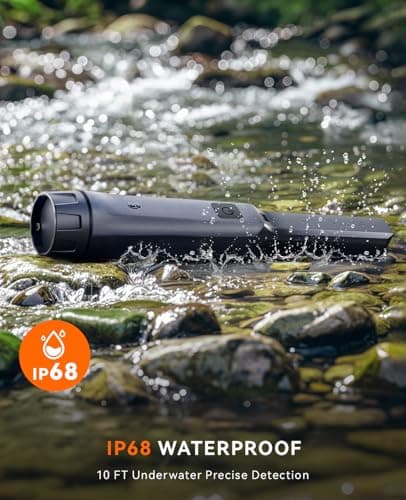 SUNPOW Metal Detector Pinpointer Rechargeable – 800mAh Battery for 15H Use – IP68 Fully Waterproof Handheld Wand – High Sensitivity 360° Detection – Treasure Hunting Tool for Adults & Kids – NXGD02
