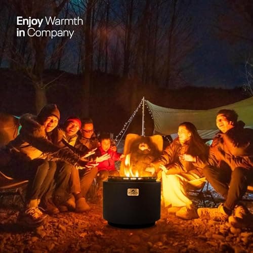 18" Smokeless Fire Pit with Removable Ash Pan, Fire Poker & Carry Bag - Portable Outdoor Fire Pit - Cast Iron - Wood Burning Lightweight Fireplace, Ideal for 4-6 People, 25 lbs