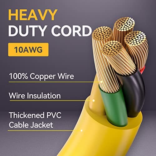 addlon 15FT 4-Prong 30 amp Generator Cord with Organizer Bag, NEMA L14-30P/L14-30R, 125/250 Volt 7500 Watts, 10 Gauge SJTW Locking Power Extension Cord for Manual Transfer Switch, Yellow, ETL Listed