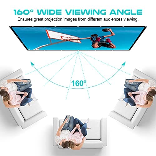 AAJK Outdoor Projection Screen 150 inch, Washable Projector Screen 16:9 Foldable Anti-Crease Portable Projector Movies Screen for Home Theater Outdoor Indoor Support Double Sided Projection
