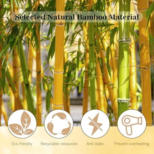 SALONSILK 5PCS Wooden Hair Comb Set, Bamboo Wide Tooth Fine Tooth Combs for Women and Men, Natural Wood Beard Styling Curly Detangling Set for Thick & Thin Hair