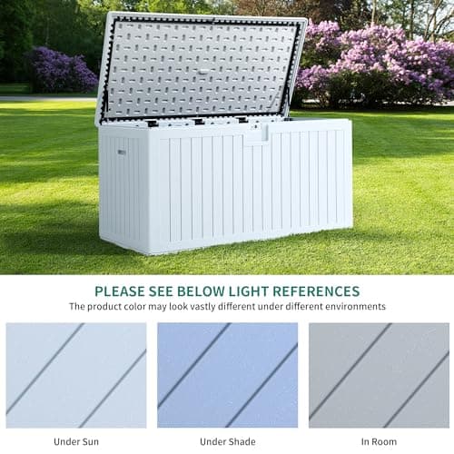 YITAHOME 230 Gallon Double-Wall Deck Box with Divider & Side Handles, Outdoor Large Storage for Patio Furniture Cushions, Garden Pool Accessories, Water Resistant & Lockable