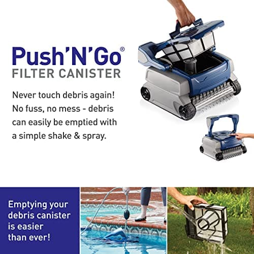 Polaris 8050 Sport Robotic Pool Cleaner, Automatic Vacuum for InGround Pools up to 40ft, Wall Climbing Vac w/ Strong Suction & Easy Access Transparent Lid