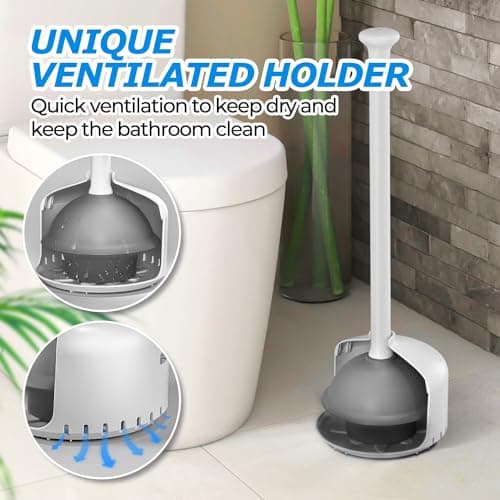 2Pack Toilet Plunger with Holder，Plungers for Bathroom with Holder, Toilet Plunger with Cover，Bathroom Plunger，Bathroom Decor，Bathroom Accessories，Toilet Bowl Cleaners,White