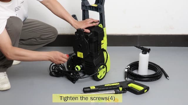 Power Washers Electric Powered - 4800PSImax 3.2GPM High Pressure Washer Car Cleaning Machine with Adjustable Spray Nozzle and Foam Cannon for Home Driveway Patio Deck, Olive Yellow