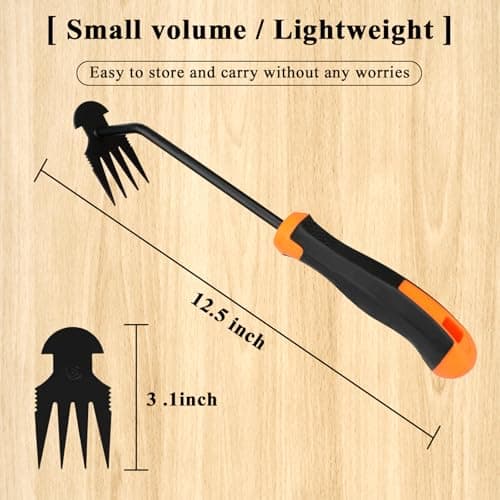 Weed Puller Tool, New Durable Garden Hand Weed Tool with Rubber Handle, Enhanced Weed Remover Tool, 4 Teeth Manganese Steel Forged Hand Weeder for Vegetable Gardening, Backyard, Farm, Planting