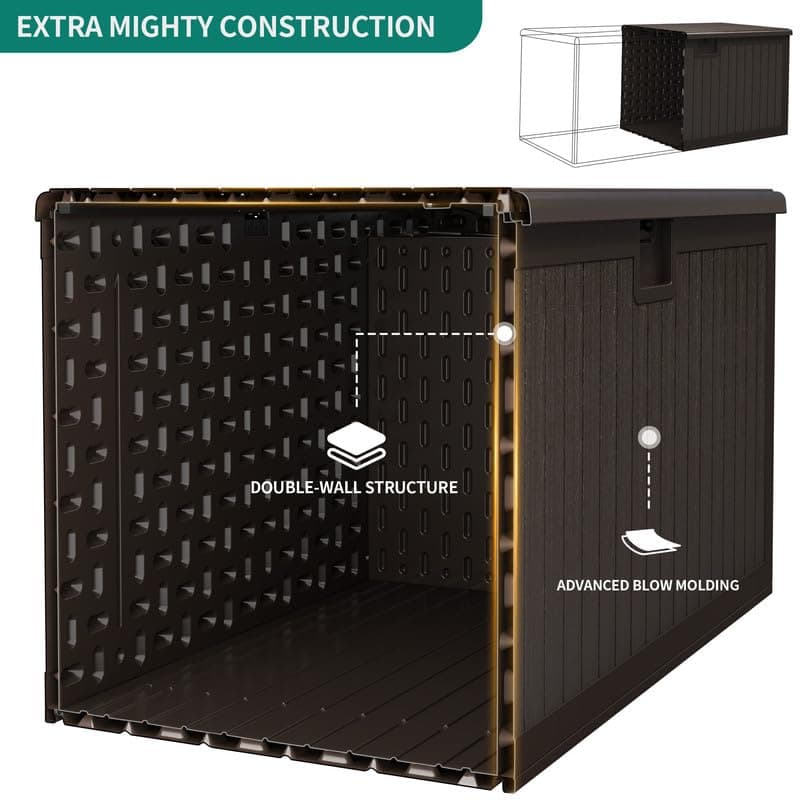 YITAHOME XL 150 Gallon Large Deck Box,Outdoor Storage for Patio Furniture Cushions,Garden Tools,Waterproof,Lockable (Black)